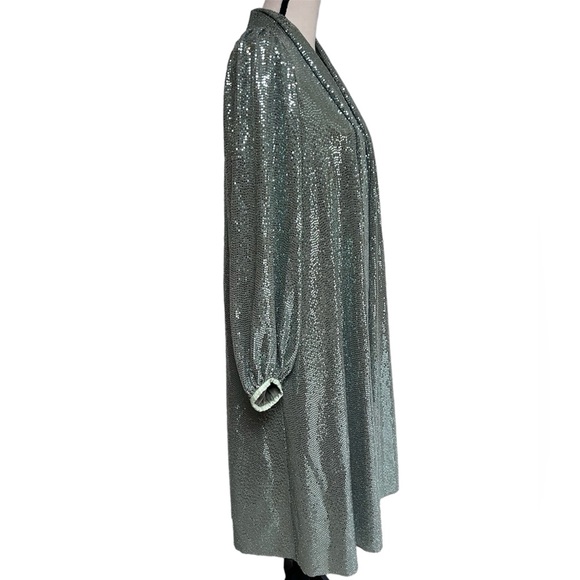 FORTE FORTE Green Glitter-embellished Coat size 1 - Picture 8 of 9